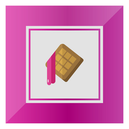 Icon of waffles with flowing out jam fillingのイラスト素材