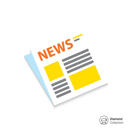 Icon of folded newspaperのイラスト素材