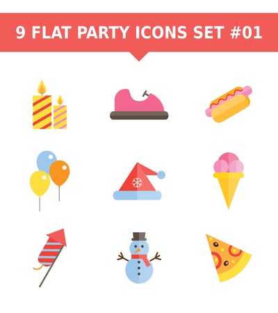 Set of vector icons with party concept, isolated on whiteのイラスト素材