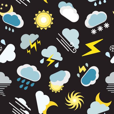 Seamless pattern with weather and meteorology conceptsのイラスト素材