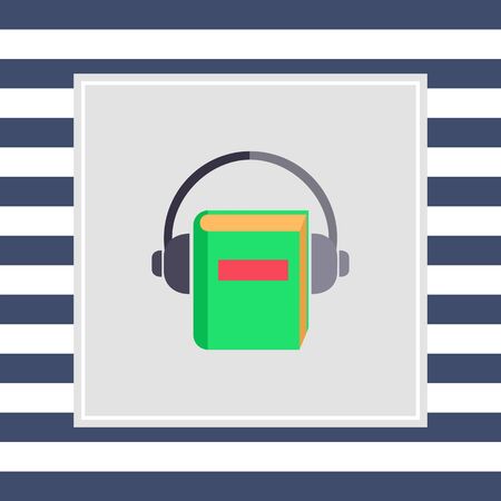 Icon of book with headphonesの写真素材