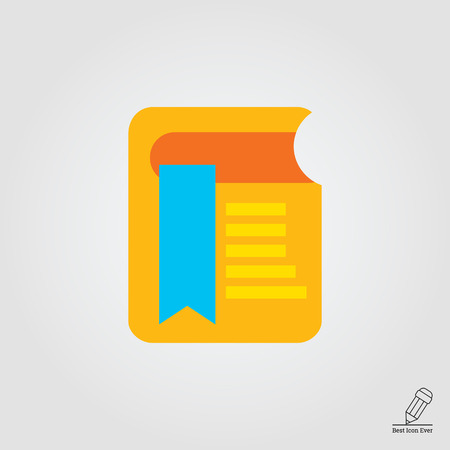 Icon of book with long blue bookmarkのイラスト素材