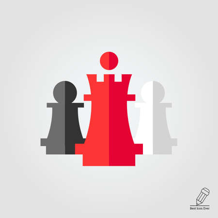 Icon of chess king and pawnsのイラスト素材