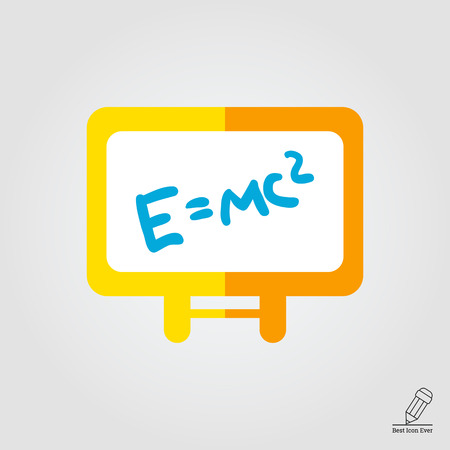 Icon of Einstein's energy formula written on white boardのイラスト素材