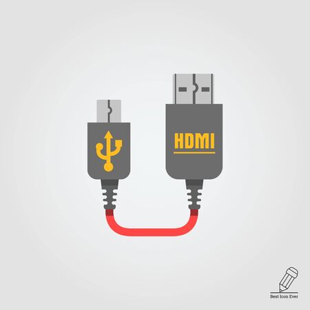 Icon of mini USB to HDMI cableのイラスト素材