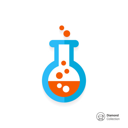 Icon of chemical laboratory flask with bubbling liquidのイラスト素材