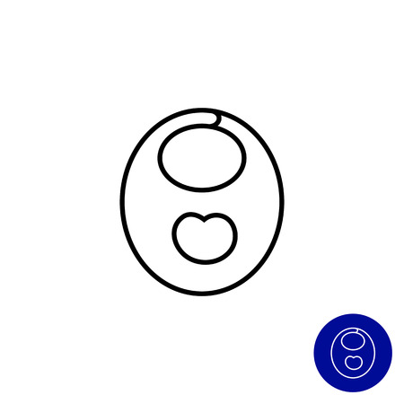 Icon of baby bib with apple printのイラスト素材