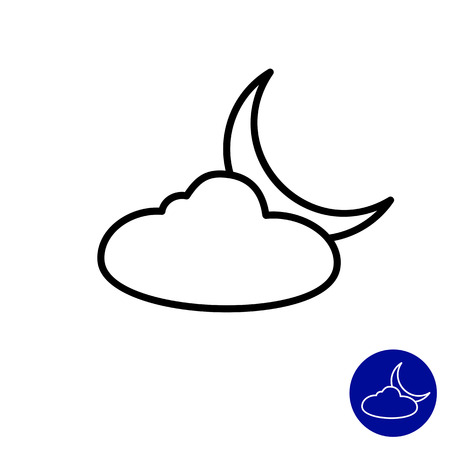Icon of cloud and crescent moonのイラスト素材