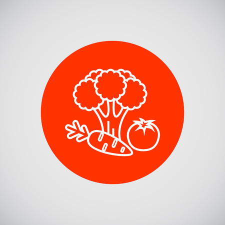 Icon of carrot, broccoli curd, tomatoのイラスト素材