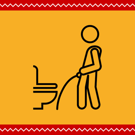 Icon of man silhouette urinating in public restroomのイラスト素材