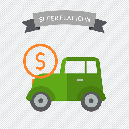 Icon of retro car with dollar signのイラスト素材