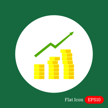 Icon of coin stacks and growing graphのイラスト素材