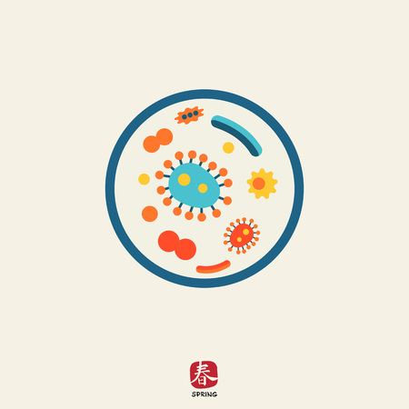 Icon of bacteria in petri dishのイラスト素材