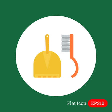 Icon of dustpan and sweeping brushのイラスト素材