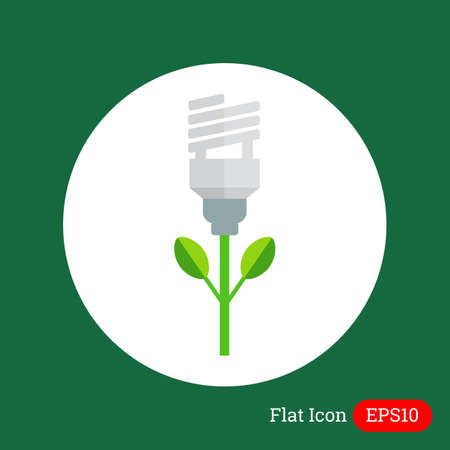 Icon of stylized green fluorescent lamp flowerのイラスト素材