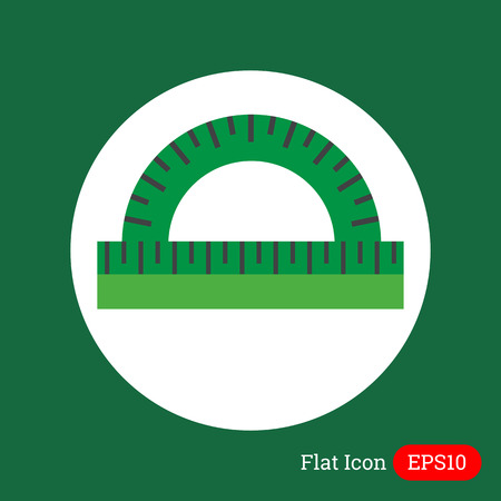 Icon of green protractor rulerのイラスト素材