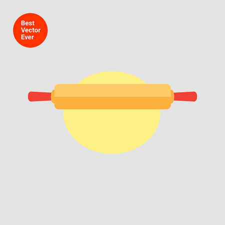 Icon of rolling pin rolling out dough pieceのイラスト素材