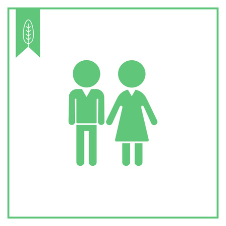 Icon of man and woman silhouettesのイラスト素材