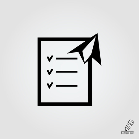 Icon of checklist and paper planeのイラスト素材