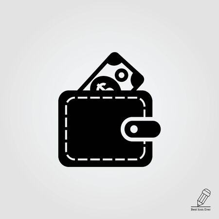 Icon of wallet with dollar banknoteのイラスト素材