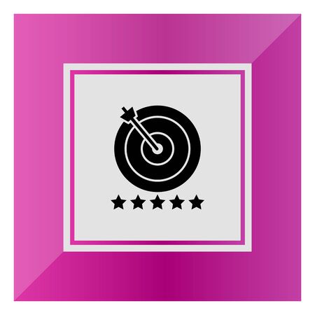 Icon of target hit with arrow and five starsのイラスト素材