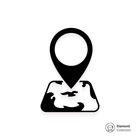 Icon of map with map pointerのイラスト素材