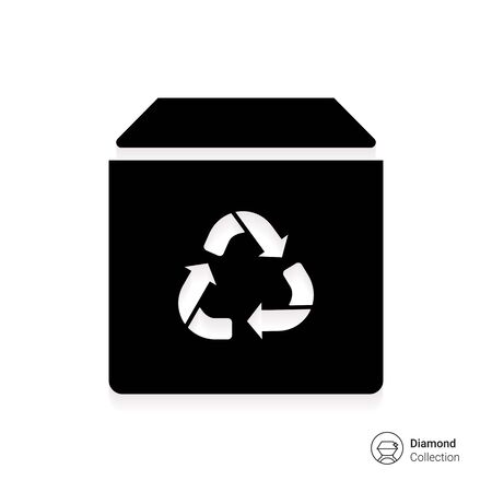 Icon of closed box with recycling signのイラスト素材