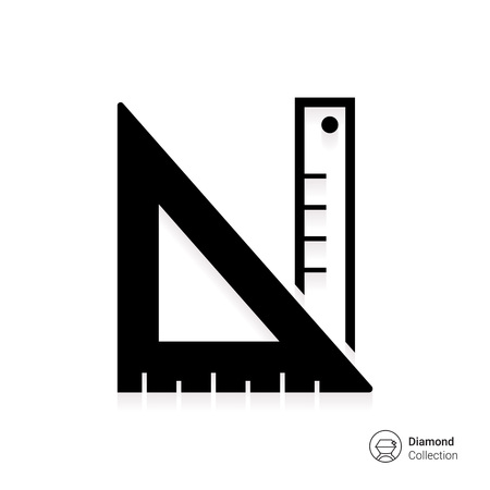 Icon of ruler and set squareのイラスト素材