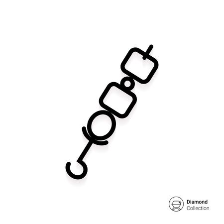 Icon of shish kebab on skewerのイラスト素材