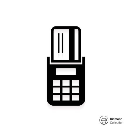 Icon of credit card inserted into POS terminalのイラスト素材
