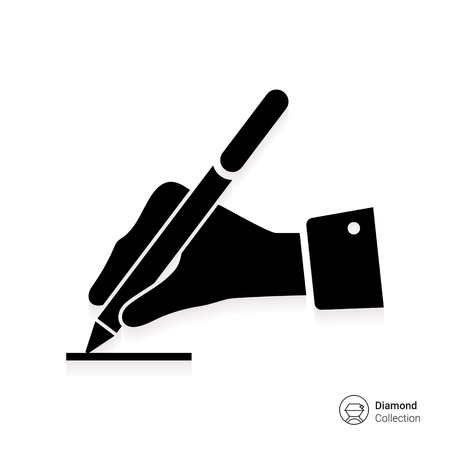 Icon of man's hand writing with penのイラスト素材