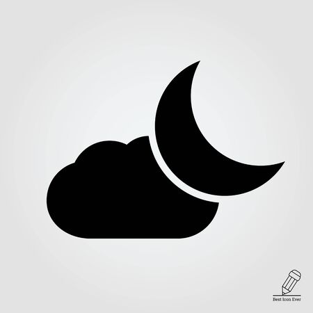 Icon of cloud and crescent moonのイラスト素材