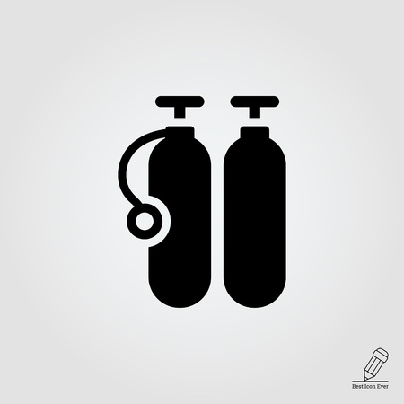 Icon of two diving cylindersのイラスト素材