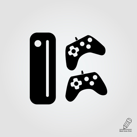 Icon of game console with two joysticksのイラスト素材