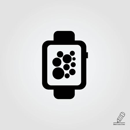 Icon of smartwatch with circles in screenのイラスト素材
