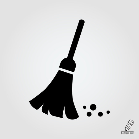 Sweeping broom iconのイラスト素材