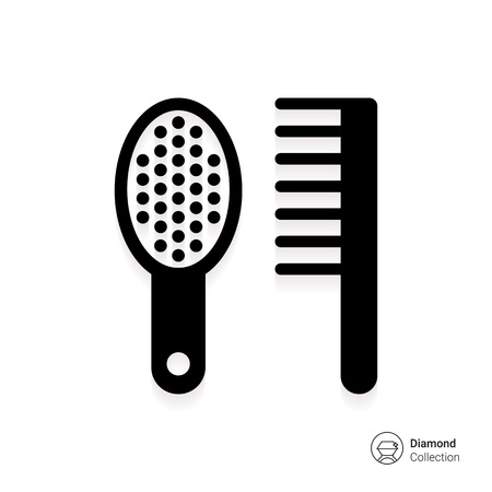 Icon of hairbrush and combのイラスト素材