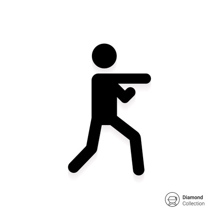 Icon of man silhouette doing karateのイラスト素材