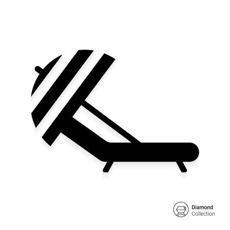 Icon of sunbed with beach umbrellaのイラスト素材
