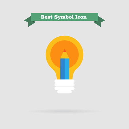 Icon of lightbulb and pencilのイラスト素材