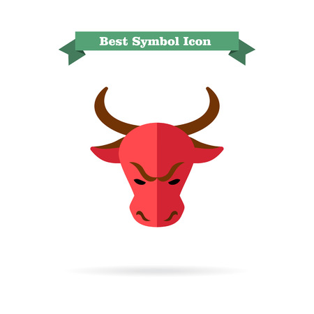 Icon of bull's head as stock market trendのイラスト素材