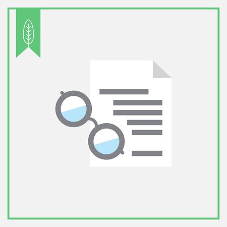 Icon of text document and spectaclesのイラスト素材
