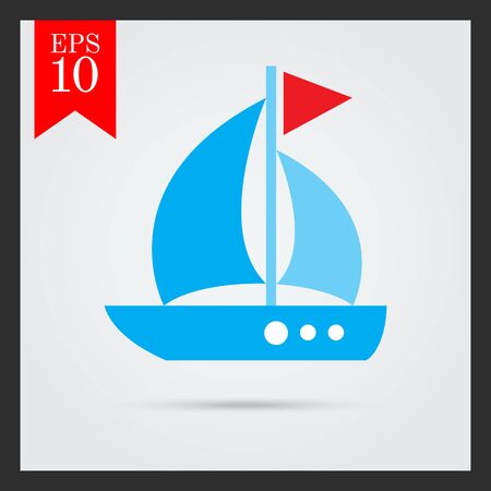 Icon of sailing ship with triangle flagのイラスト素材