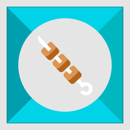 Icon of shish kebab on skewerのイラスト素材