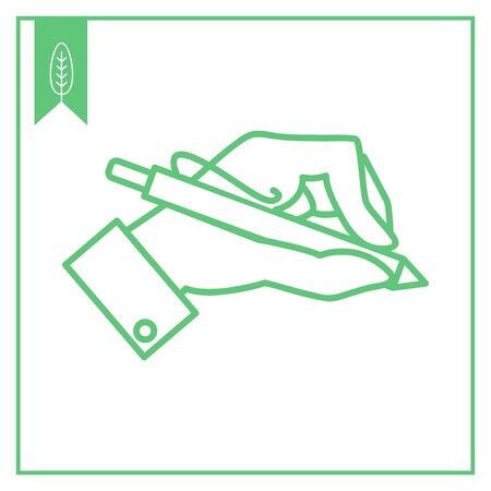 Icon of man hand holding penのイラスト素材