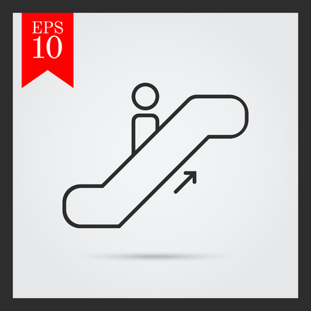 Icon of manâs silhouette moving up on escalatorのイラスト素材