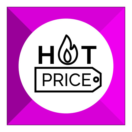 Icon of hot price label with price tag and flame silhouetteのイラスト素材