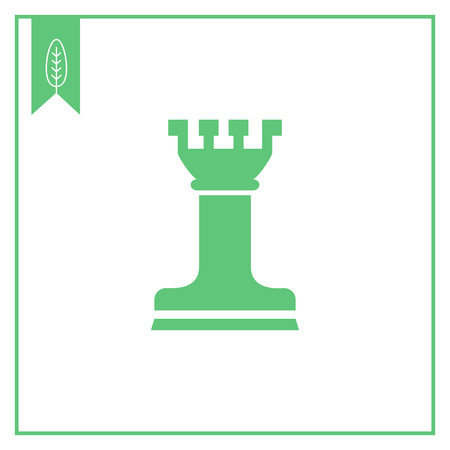 Vector icon of black chess rook silhouetteのイラスト素材