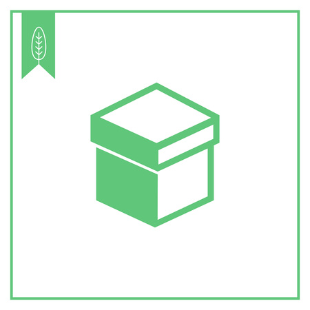 Vector icon of closed cardboard box with coverのイラスト素材