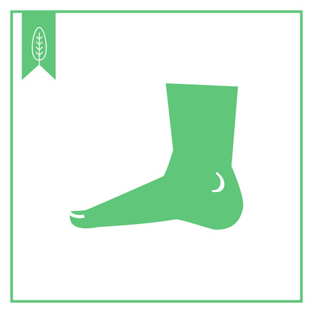 Vector icon of human foot silhouette, side viewのイラスト素材